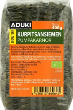 Aduki luomu kurpitsansiemen 400g