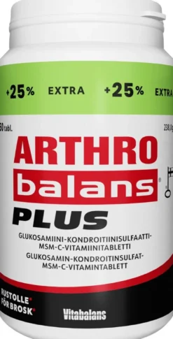 Arthrobalans® Plus 150 tabl., glukosamiini-kondroitiinisulfaatti-MSM-C-vitamiinitabletti, Vitabalans