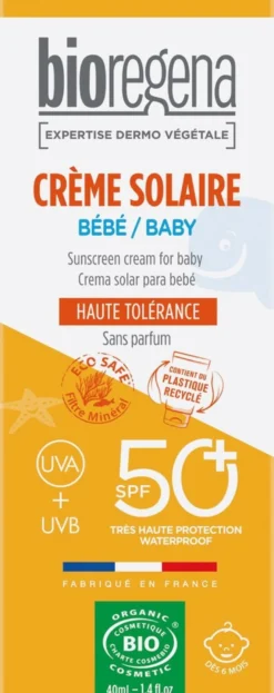 Bioregena sunscreen cream baby spf50+ aurinkovoide vauvoille 40ml