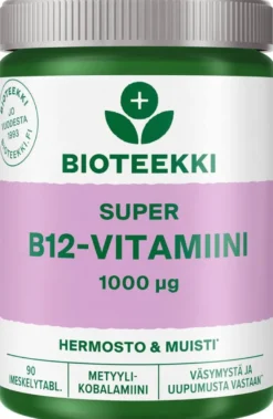 Bioteekki Super B12-vitamiini ravintolisä 90 tabl.