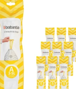 Brabantia PerfectFit roskapussit A 3L 200pss white