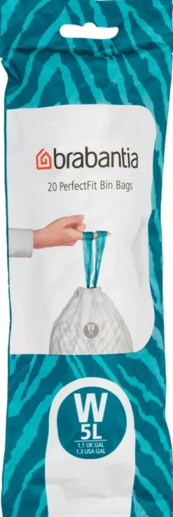 Brabantia PerfectFit roskapussit W 5L 20pss white