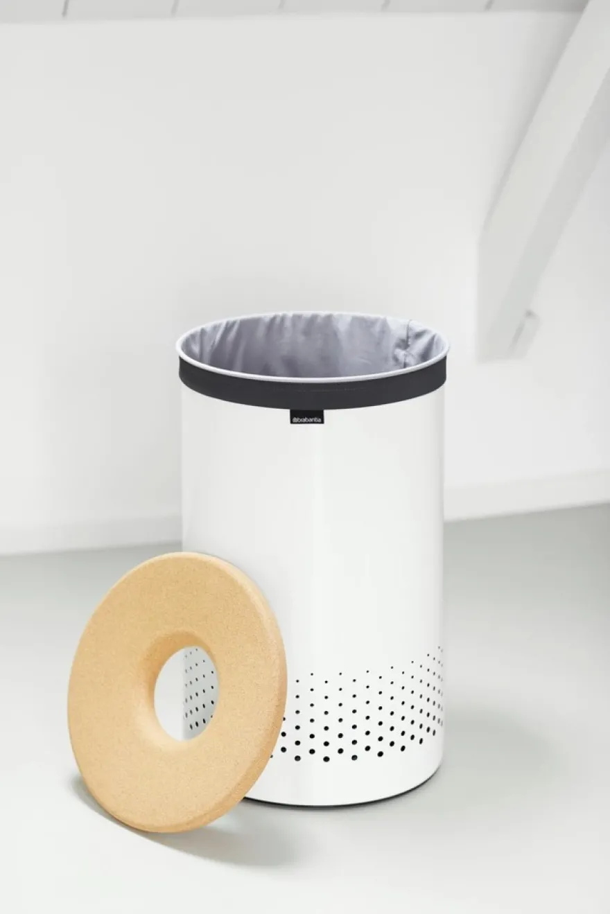 Brabantia pyykkikori 60L korkkikansi white