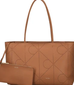 Calvin Klein Emblem aop perf nahka tote