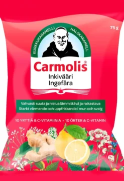 Carmolis Inkivääri yrttikaramelli 72 g