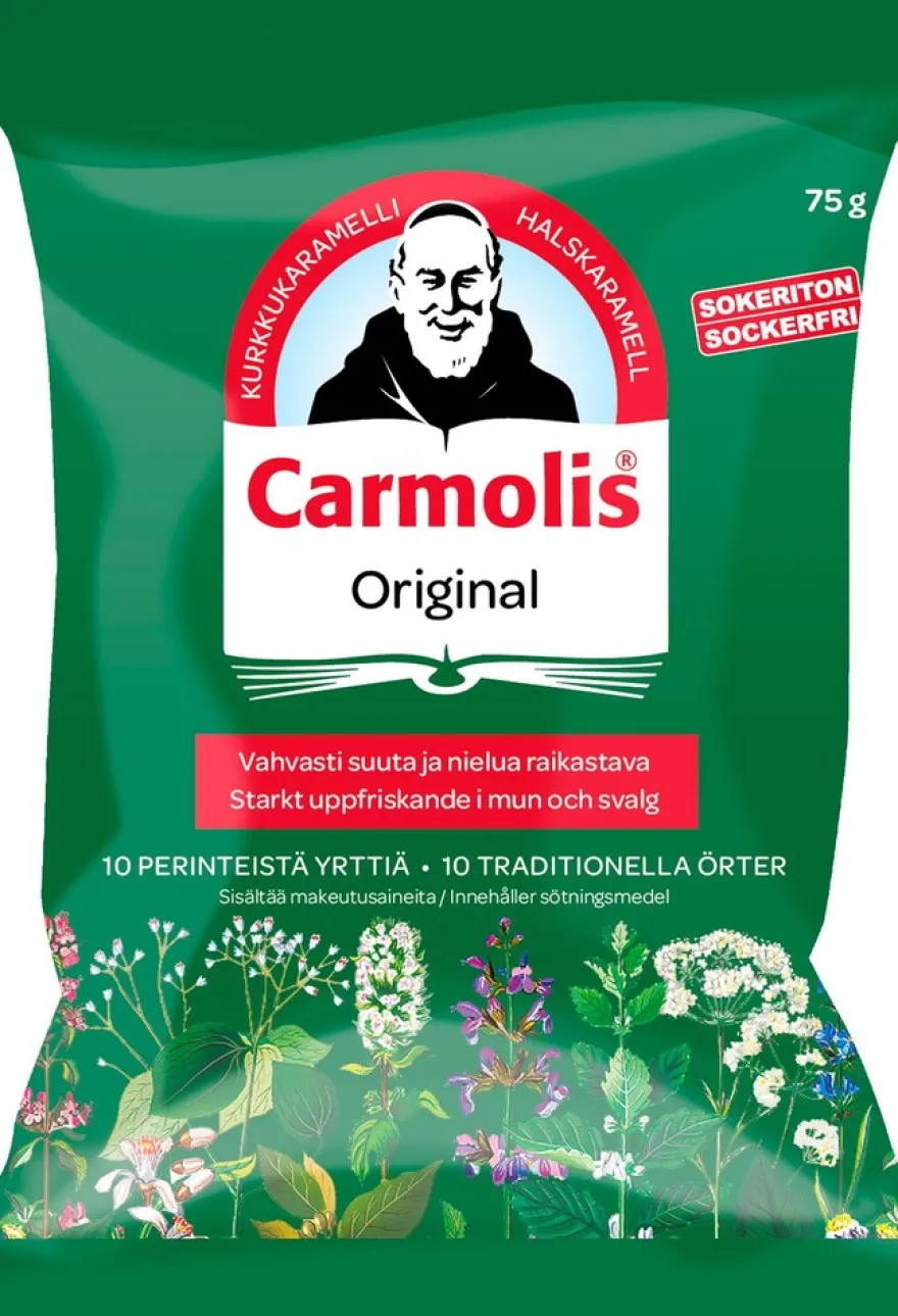 Carmolis yrttikaramelli, sokeriton 75 g