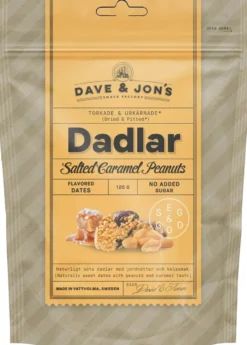 Dave&Jons Kivettömiä, Karamellin ja Maapähkinän makuisia Taateleita 125 g