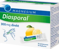 Diasporal sitruunanmakuinen magnesium-annosrae 300mg Direkt ravintolisä 27g/20kpl