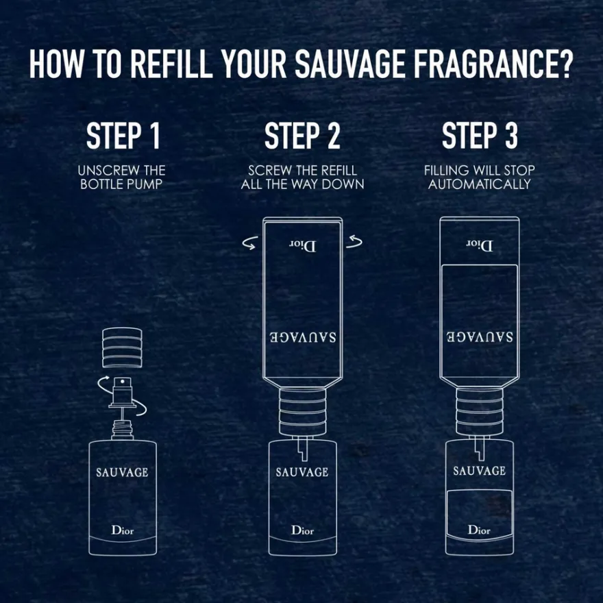 DIOR Sauvage Parfum Refill täyttöpakkaus 300 ml