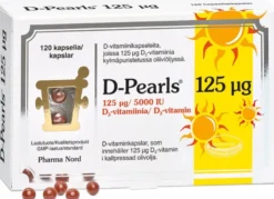 D-Pearls® 125 mcg D-vitamiini ravintolisä 120 kaps.