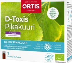 D-Toxis Detox puhdistava pikakuuri 7 päivää Vadelma 7x15 ml