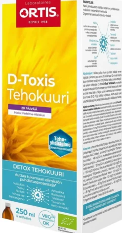 D-Toxis Detox puhdistava tehokuuri Vadelma-hibiskus 250 ml