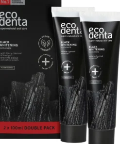 Ecodenta Black Whitening valkaiseva hiilihammastahna, 100ml tuplapakkaus