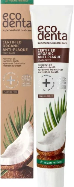 Ecodenta Organic Anti-Plaque Coconut hammastahna, 75ml