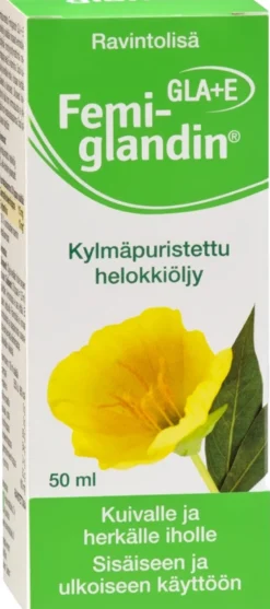 Femiglandin GLA+E kylmäpuristettu helokkiöljy 50 ml