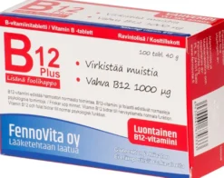 Fennovita 40g B12 1000 µg Plus lisänä B6 ja foolihappo