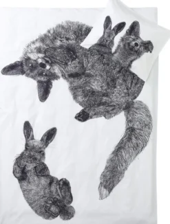 Finlayson pussilakanasetti Villipedot musta/valkoinen 150x210+50x60 cm