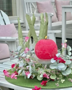 Finnmari Kukkakranssi 30 cm vihreä/pinkki