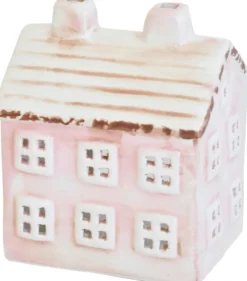 Finnmari Talolyhty 7x6x9 cm keraaminen vaaleanpunainen