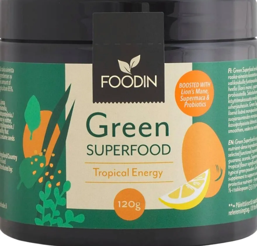 Foodin Green Superfood Tropical Energy 120g