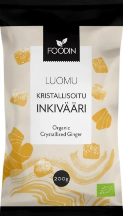 Foodin Kristallisoitu inkivääri luomu 200g