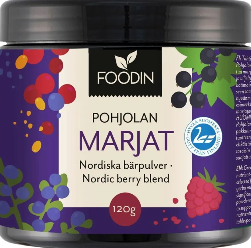 Foodin Pohjolan marjat- kotimainen marjajauhesekoitus, 120g