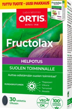 Fructolax Helpotus hedelmäkuitutabletti runsaskuituinen ravintolisä 23,7g/30kpl