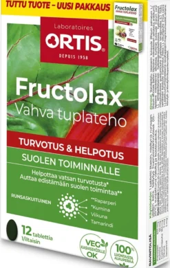 Fructolax Vahva Tuplateho runsaskuituinen ravintolisätabletti 11g/12 kpl