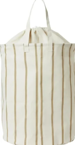 Åhlens Home Canvas Stripe pyykkikori beige