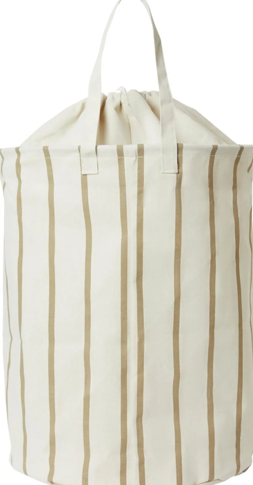 Åhlens Home Canvas Stripe pyykkikori beige