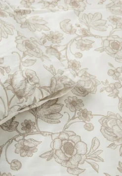 Åhléns Home Elise satiinipussilakanasetti 150x210+50x60 cm beige kukallinen