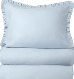 Åhléns Home Frill pussilakanasetti 150x210+50x60 cm vaaleansininen