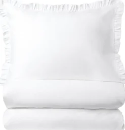 Åhléns Home Frill pussilakanasetti 150x210+50x60 cm valkoinen
