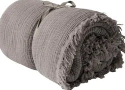 Åhléns Home Muslin päiväpeitto 240x240cm ruskea