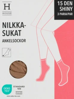 House naisten nilkkasukat shiny 15 den 3-pack
