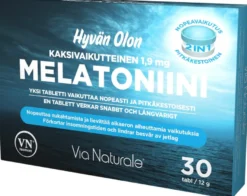 Hyvän Olon kaksivaikutteinen Melatoniini 1,9 mg 30 tabl. Via Naturale