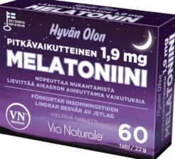 Hyvän Olon Pitkävaikutteinen Melatoniini 1,9 mg 60 tabl Via Naturale