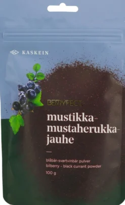 Kaskein Berryfect mustikka-mustaherukkajauhe, ilmakuivattu, lisäaineeton 100 g