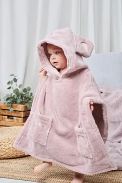 Luin Living lasten ponchopyyhe 1-5 v. Dusty Rose