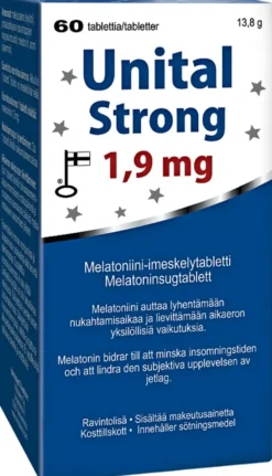Melatoniini-imeskelytabletti Unital Strong 1,9 mg, 60 tabl. Vitabalans
