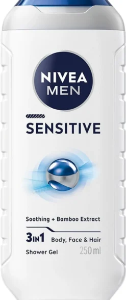 NIVEA MEN 250ml Sensitive Shower Gel -suihkugeeli
