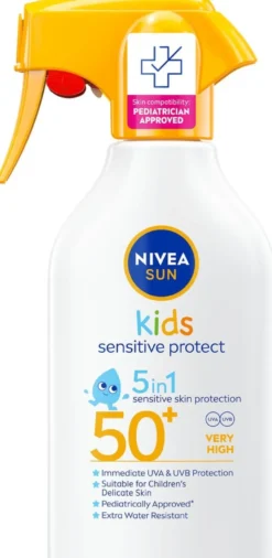 NIVEA SUN 250ml Kids Sensitive Protect Sun Trigger Spray SK50+ -aurinkosuojasuihke
