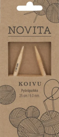 Novita Koivu Pyöröpuikot 25 cm / 5.00 mm