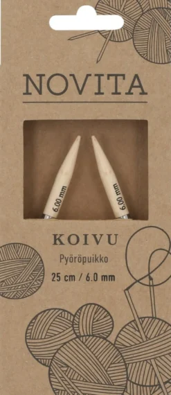 Novita Koivu Pyöröpuikot 25 cm / 6.00 mm