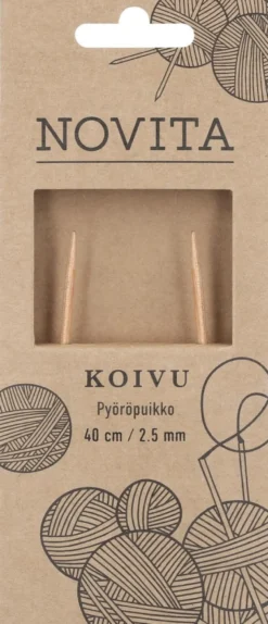 Novita pyöröpuikot 40 cm koivu 2.5 mm