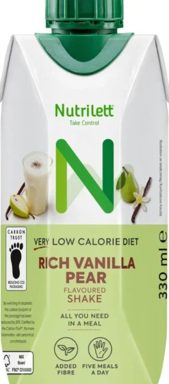 Nutrilett VLCD Rich Vanilla Pear Flavoured shake Valmis pirtelö 330ml