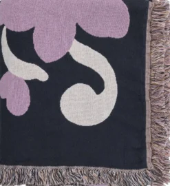 Pentik Ruusumalva torkkupeitto jacquard 130x170 cm tummanharmaa