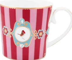 Pip Studio Love Birds Medallion muki 350 ml punainen-pinkki