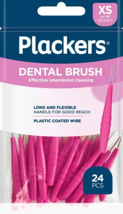 Plackers Dental Brush Hammasväliharja XS 0,4mm 24kpl