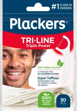 Plackers Tri-line hammaslankain 30kpl